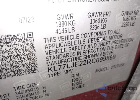 2024 Chevrolet Trax Fwd 2Rs z USA, uszkodzony, nr VIN KL77LJE22RC099869